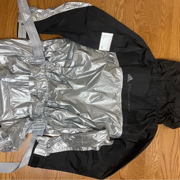 adidas by Stella McCartney Silver and Black Collection Pull-On Jacket - Picture 9 of 12